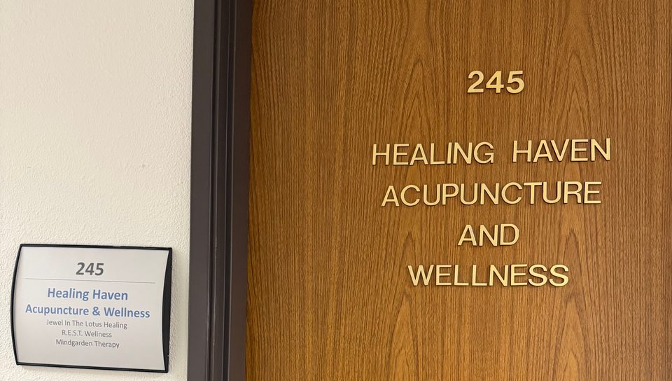 Door to Suite 245, labeled Healing Haven Acupuncture and Wellness